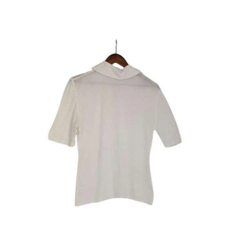 Lizzie‎ Driver Ivory Micromodal Golf Polo Shirt S USA Made Luxe Basic $110